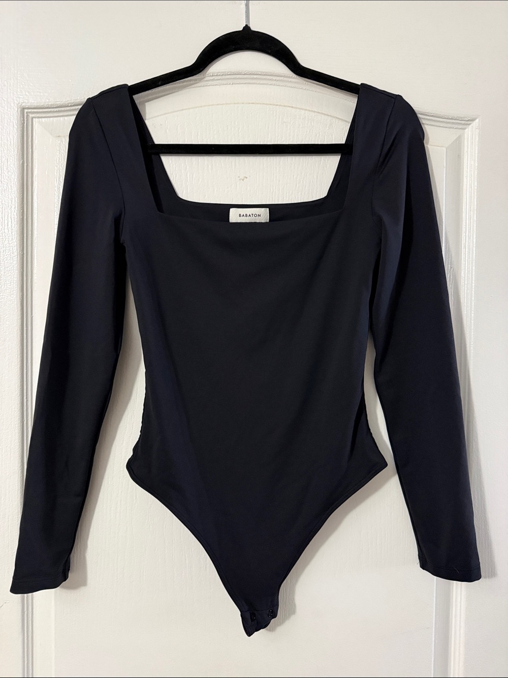 Aritzia Babaton Navy Long-Sleeve Square Neck One Piece